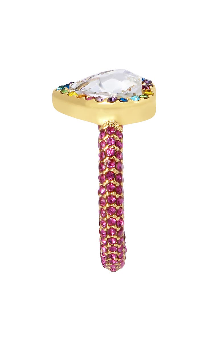 Kurt Geiger London Crystal Heart Cocktail Ring, Alternate, color, 