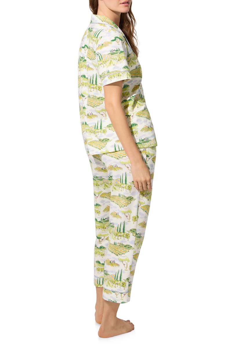 BedHead Pajamas Print Jersey Crop Pajamas, Alternate, color, Wine Country