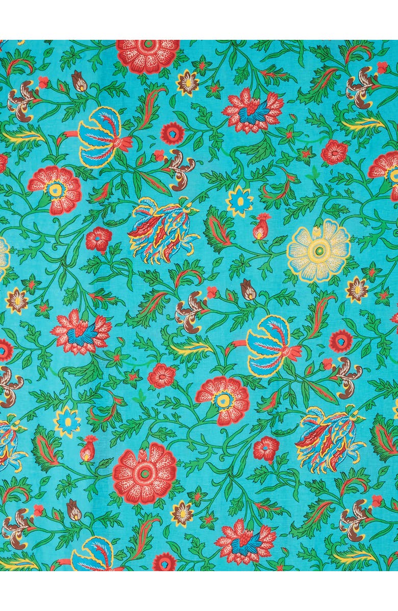 La DoubleJ Large Tablecloth (180X350) Dragon Flower Turche Turquoise, Alternate, color, Dragon Flower Turche Turquoise