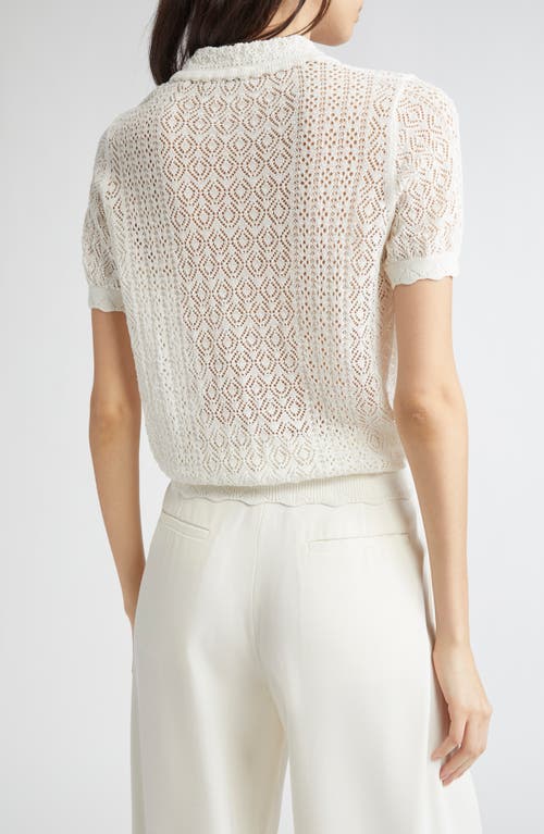 Doen Dôen Evaline Open Stitch Cardigan In White
