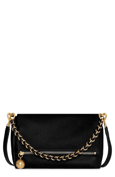 Foldover Leather Crossbody Bag