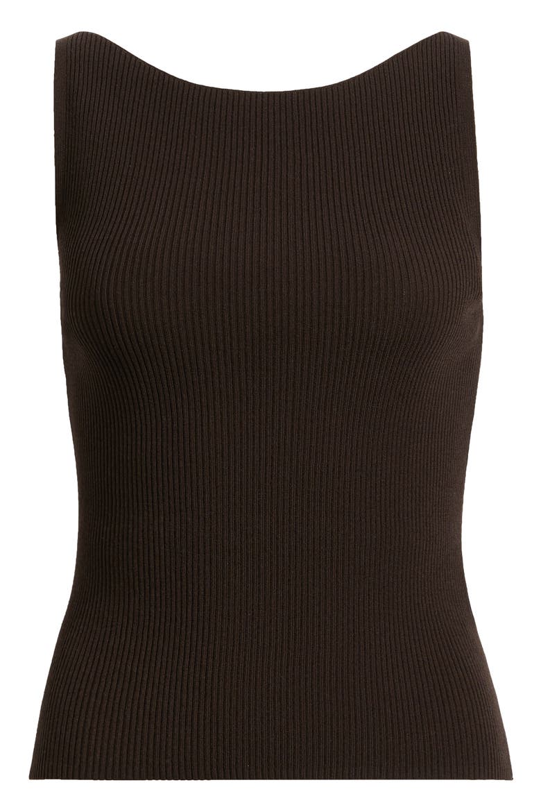 Rib Sweater Tank, Alternate, color, BROWN DARK