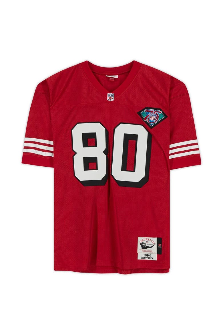Jerry Rice San Francisco 49ers Autographed Red Mitchell & Ness Authentic Jersey, Alternate, color, Red