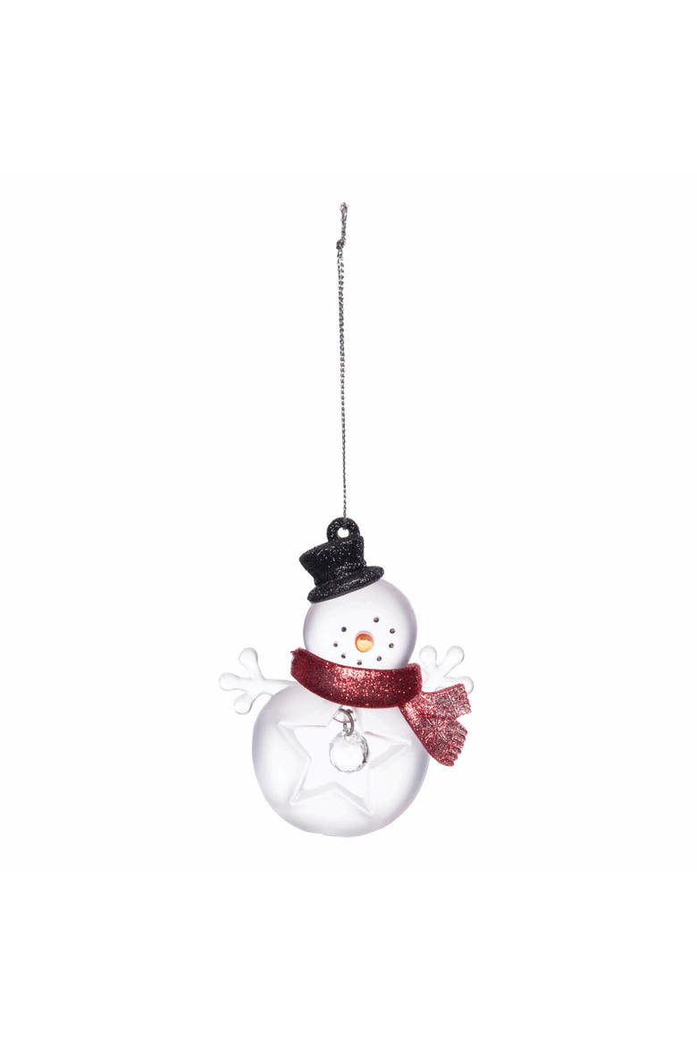 Acrylic Snowman Christmas Tree Ornament, Main, color, White