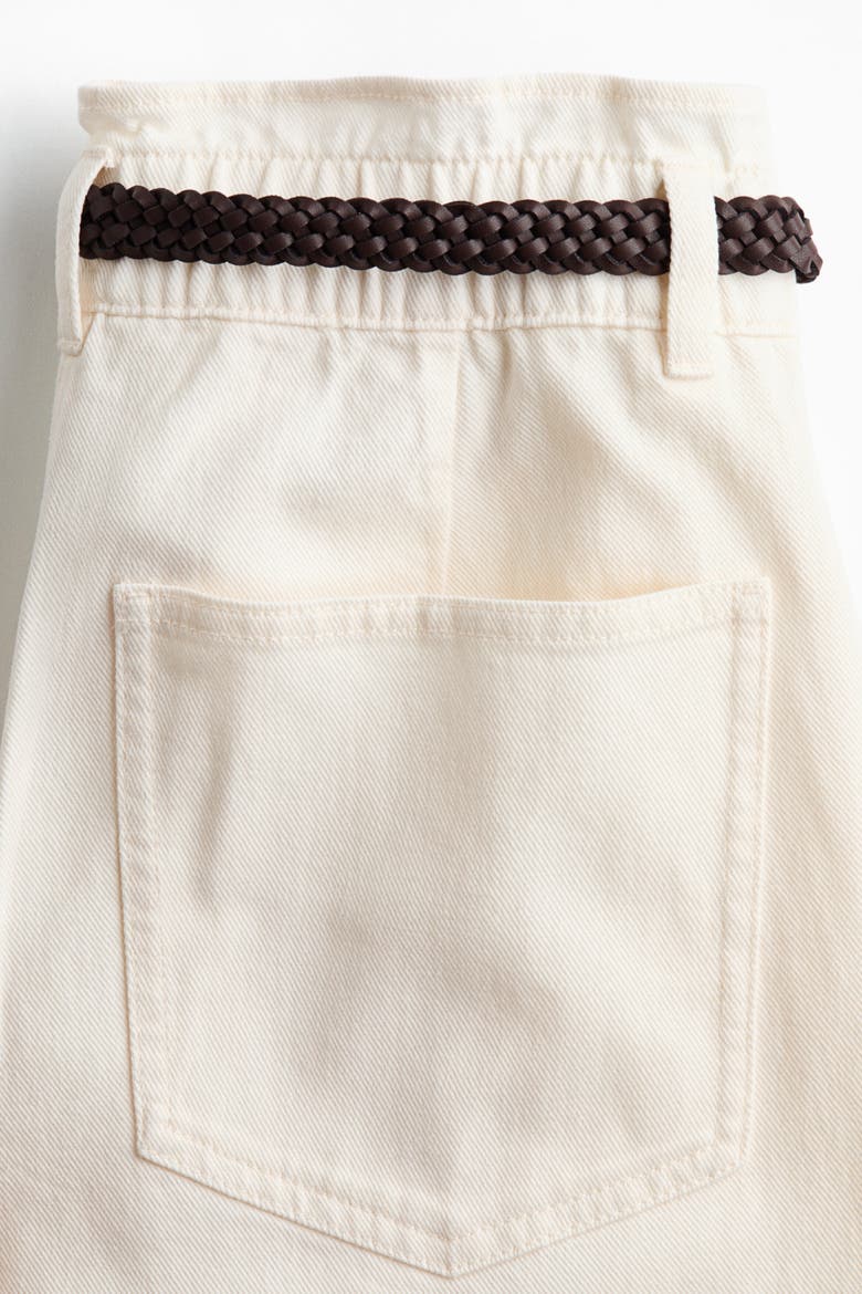 Belted Barrel Trousers, Alternate, color, Cream