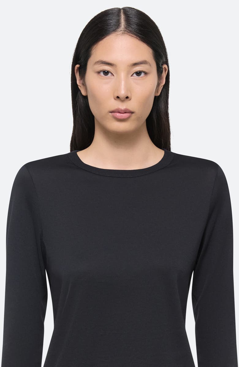 Helmut Lang Slim Long Sleeve Cotton T-Shirt, Alternate, color, Black - 001