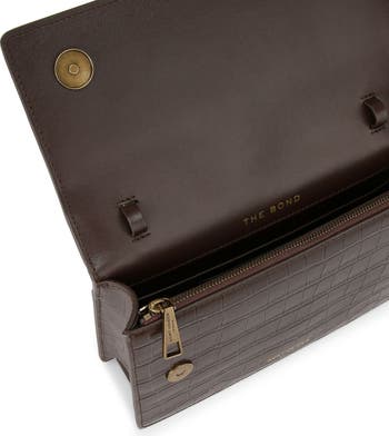 Bond Croc Embossed Leather Top Handle Bag