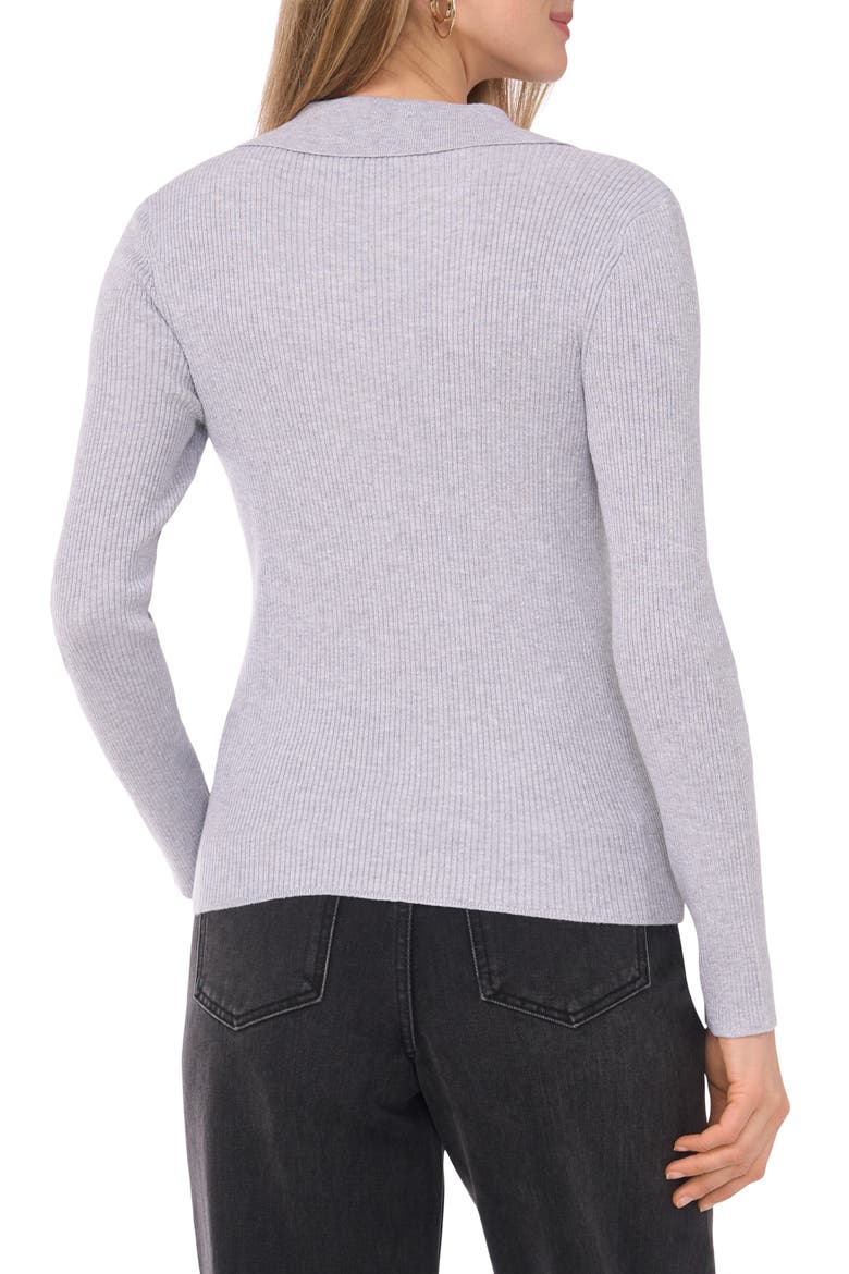 Ribbed Polo Sweater, Alternate, color, LIGHT HEATHER GREY