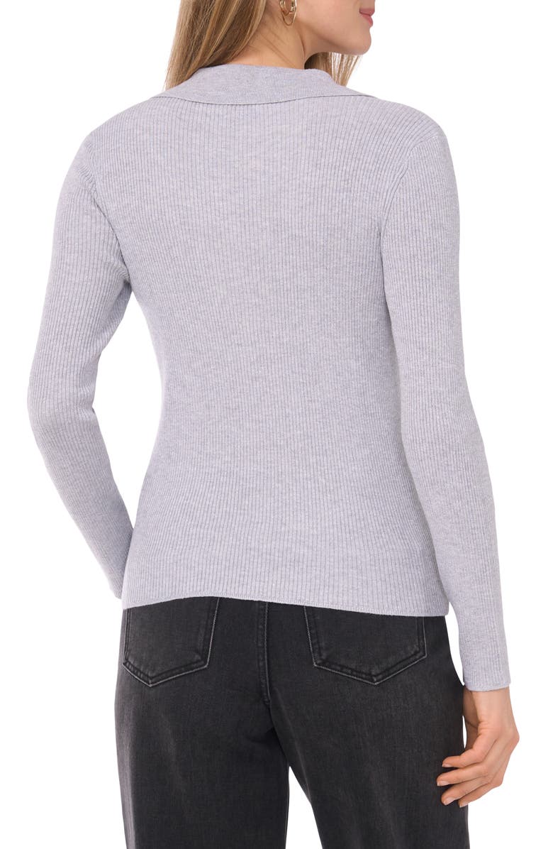 1.STATE Ribbed Polo Sweater, Alternate, color, Light Heather Grey