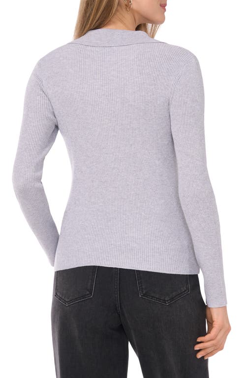 1.state Ribbed Polo Sweater In Gray