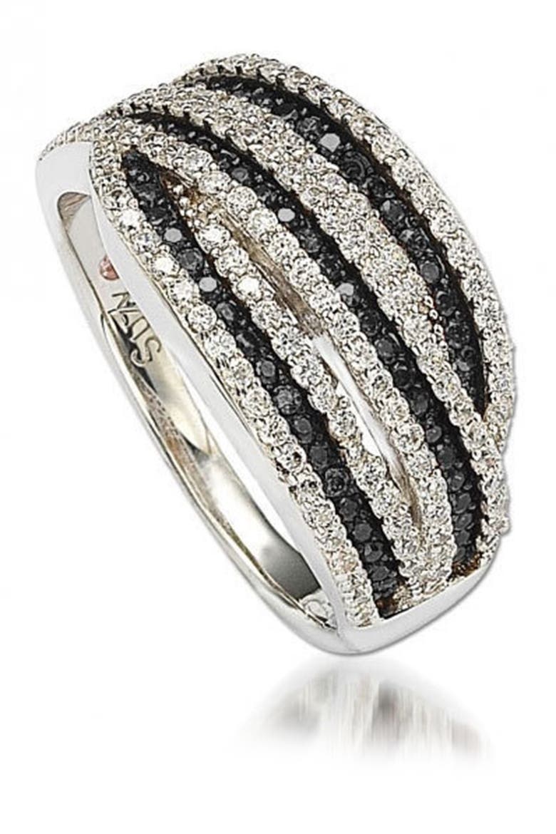 Sterling Silver Pave Set CZ Ring, Alternate, color, BLACK