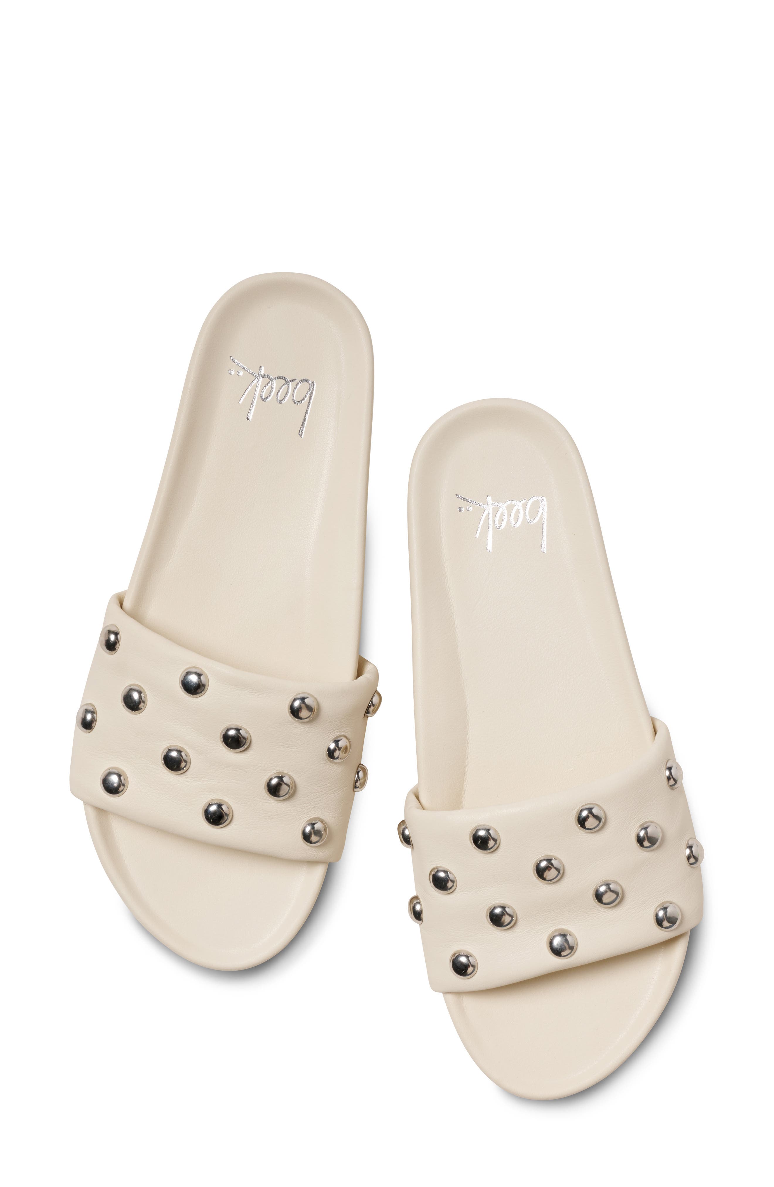 Beek Gallito Stud Slide Sandal, Alternate, color, Vanilla Silver