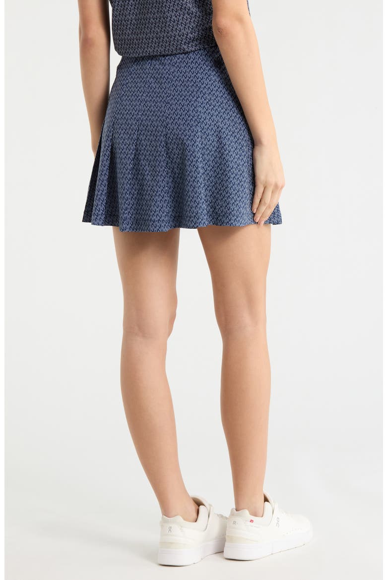 Ashe Print Pleated Performance Skirt, Alternate, color, MALTESE BLUE