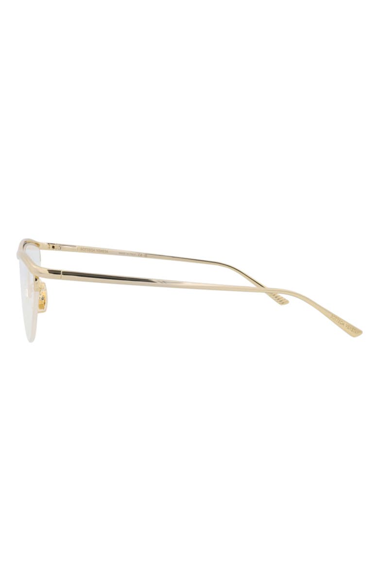 Bottega Veneta 56mm Novelty Square Optical Glasses, Alternate, color, Gold Gold Transparent