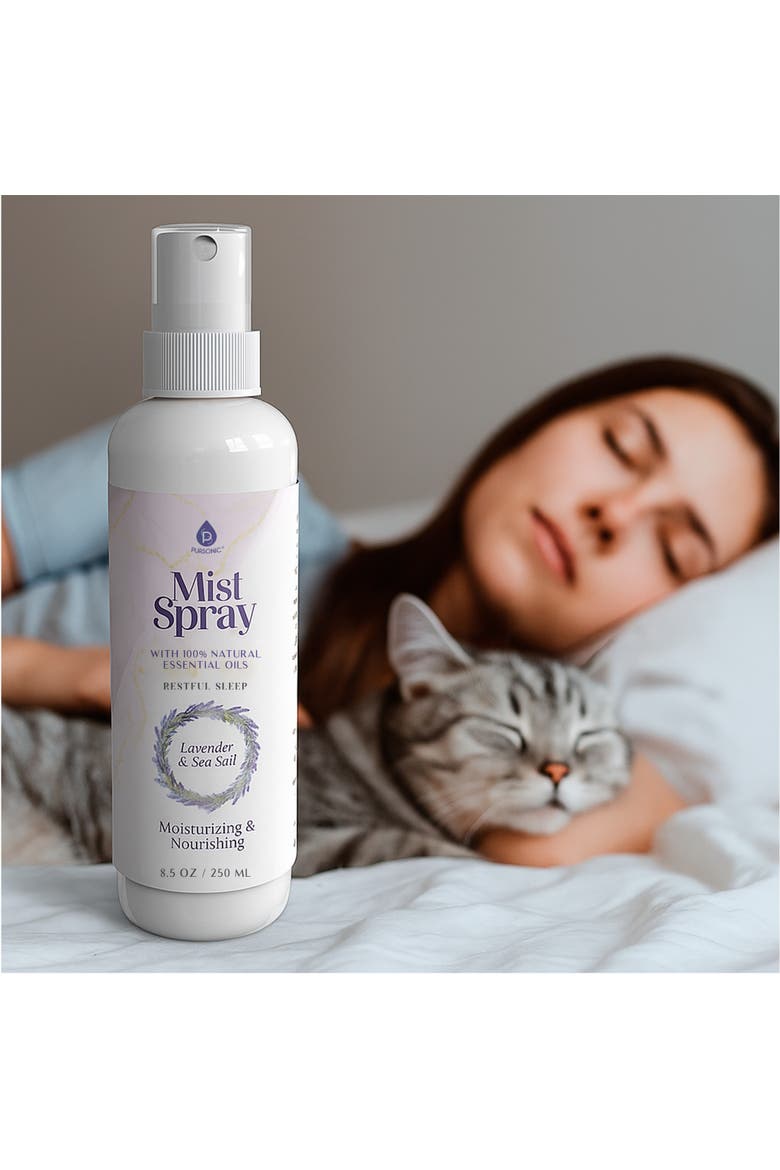 Mist Spray with 100% Natural Essential Oils - Lavender & Sea Salt Aromatherapy, Alternate, color, White