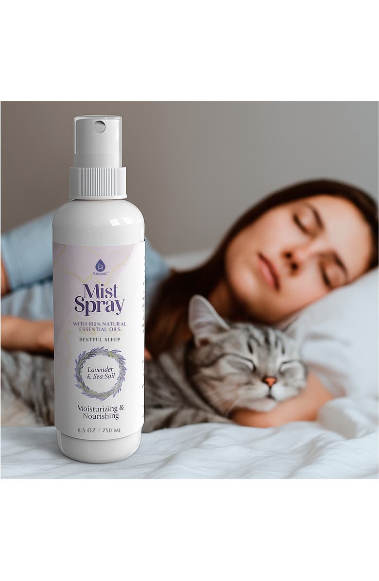 PURSONIC Mist Spray with 100% Natural Essential Oils - Lavender & Sea Salt Aromatherapy, Alternate, color, White