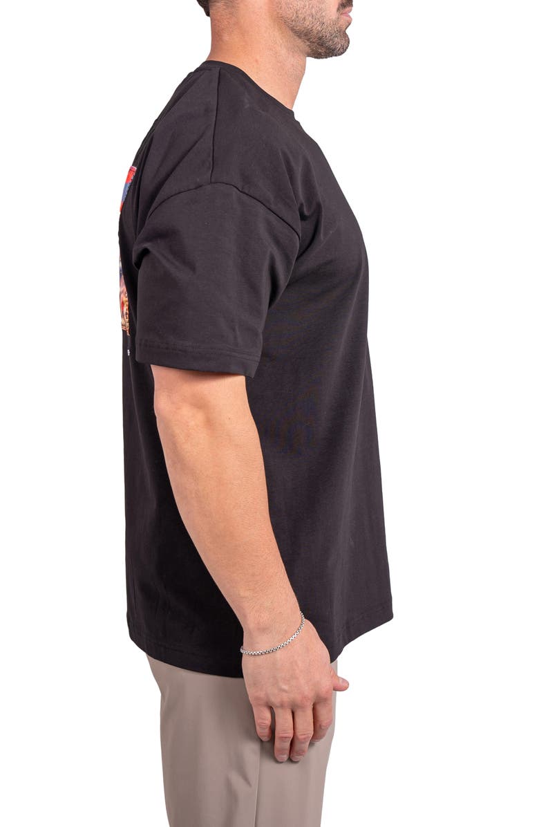 Maceoo Ascension R.I.P. Appliqué Cotton Graphic T-Shirt, Alternate, color, Black