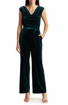 Vince Camuto Cowl Neck Velvet Jumpsuit