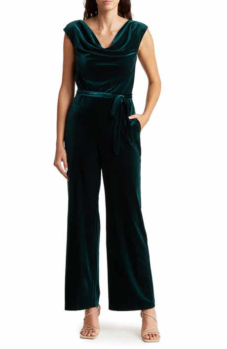 Vince Camuto Cowl Neck Velvet Jumpsuit