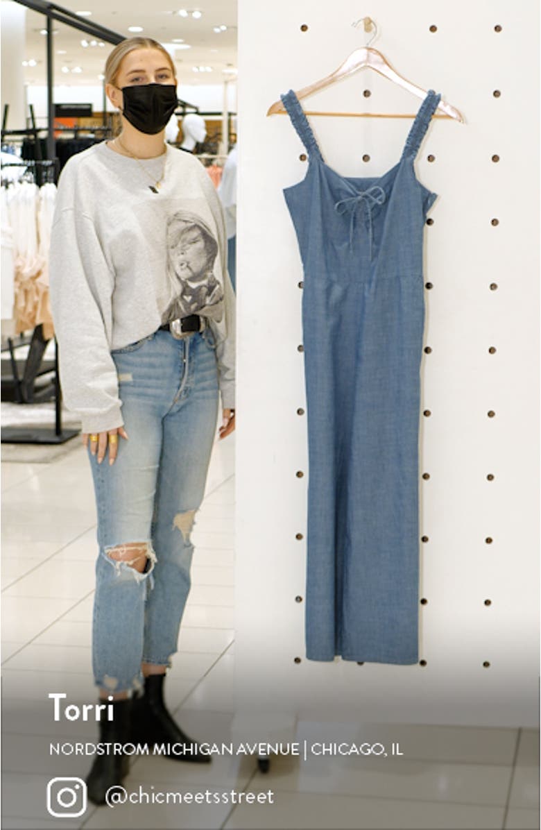 Akela Crop Wide Leg Chambray Jumpsuit, sales video thumbnail