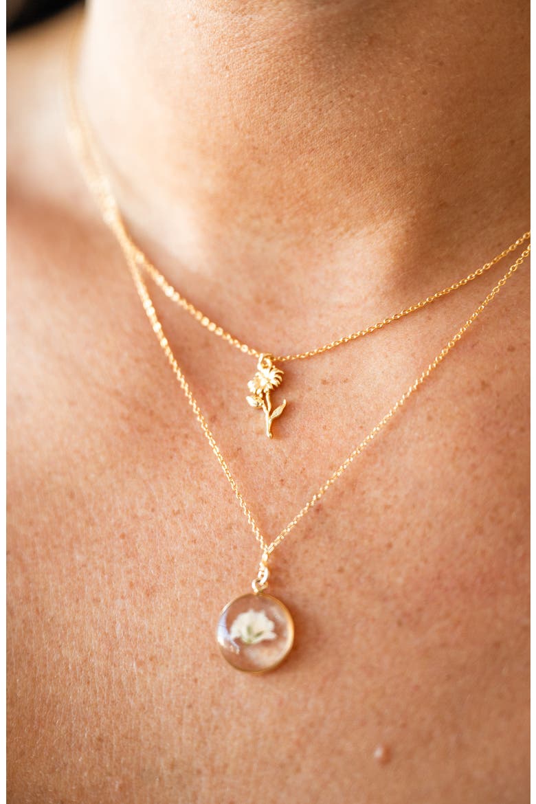 Daisy Pendant Necklace, Alternate, color, GOLD