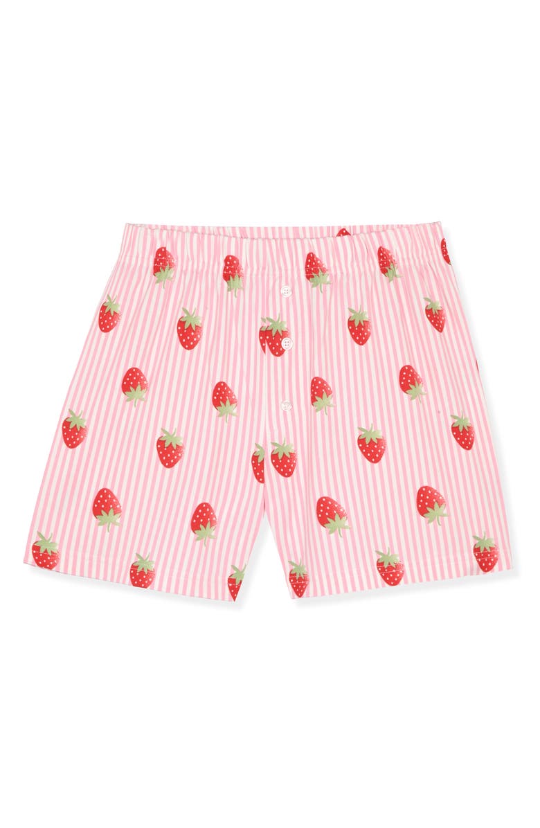 SLEEP ON IT Kids' Embroidered Strawberry T-Shirt & Boxer Shorts Set, Alternate, color, Pink