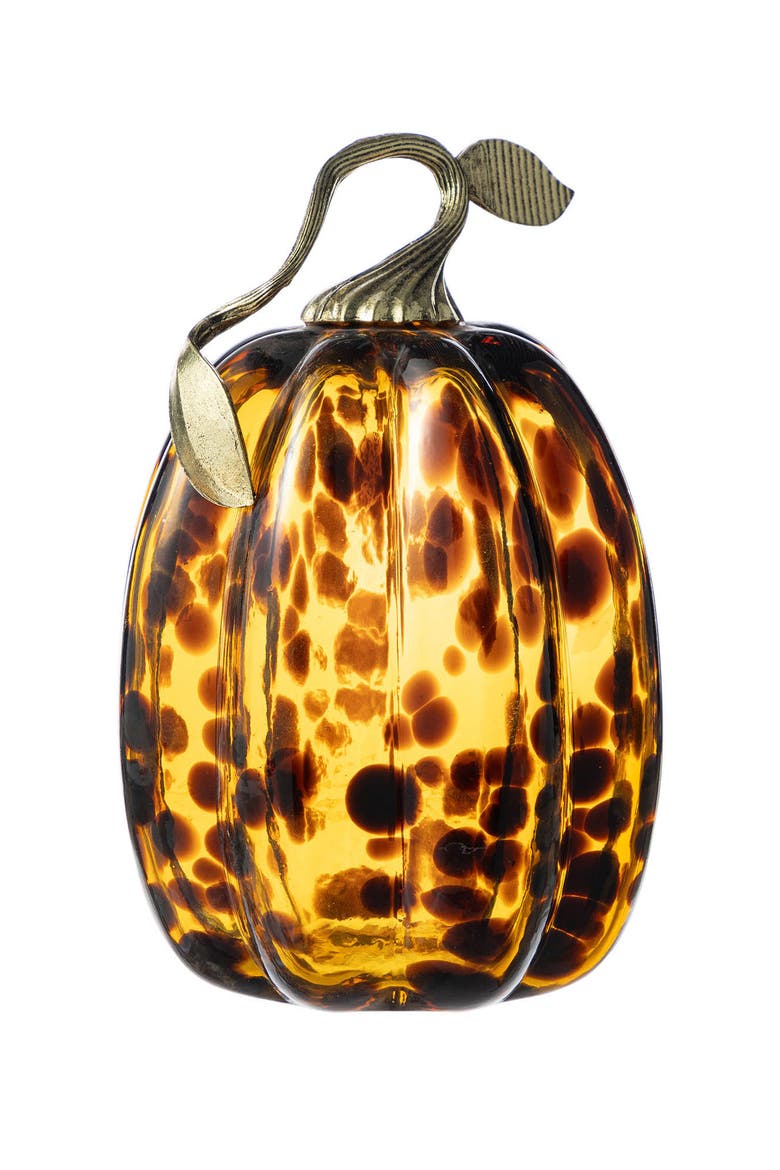 Fall Multi-Style Short Glass Pumpkins, Alternate, color, Black