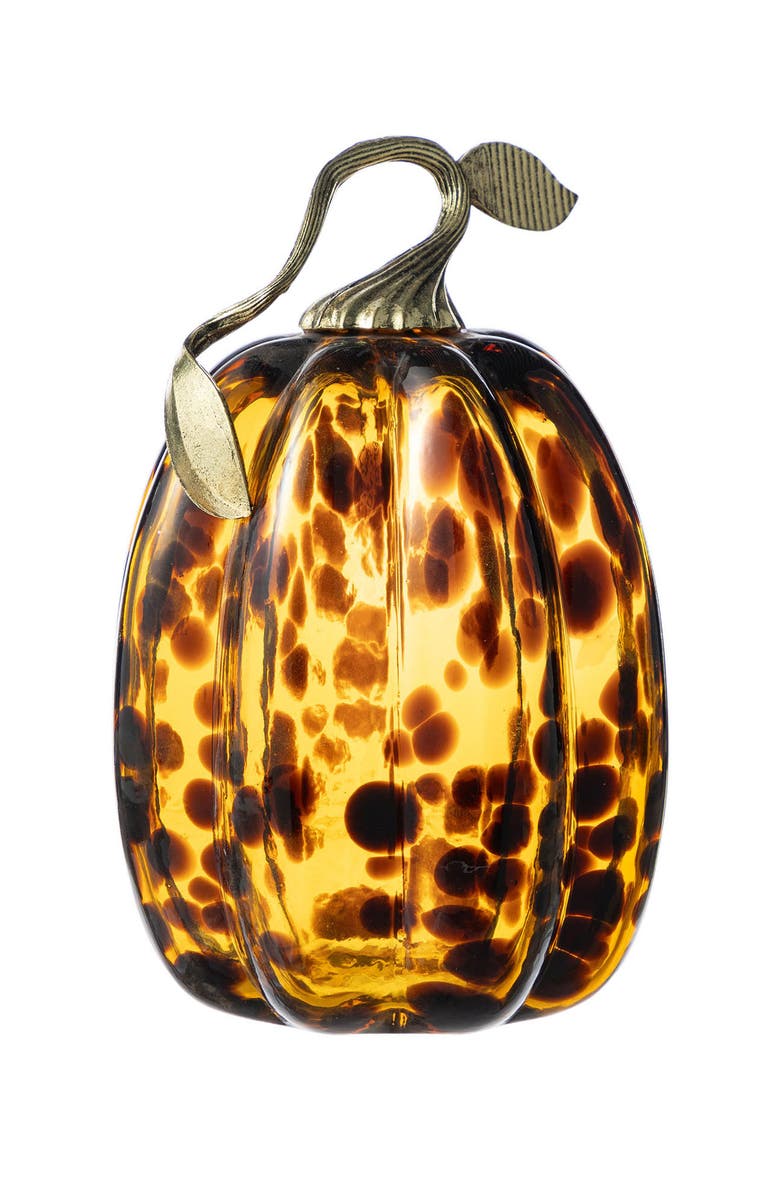 Glitzhome Fall Multi-Style Short Glass Pumpkins, Alternate, color, 