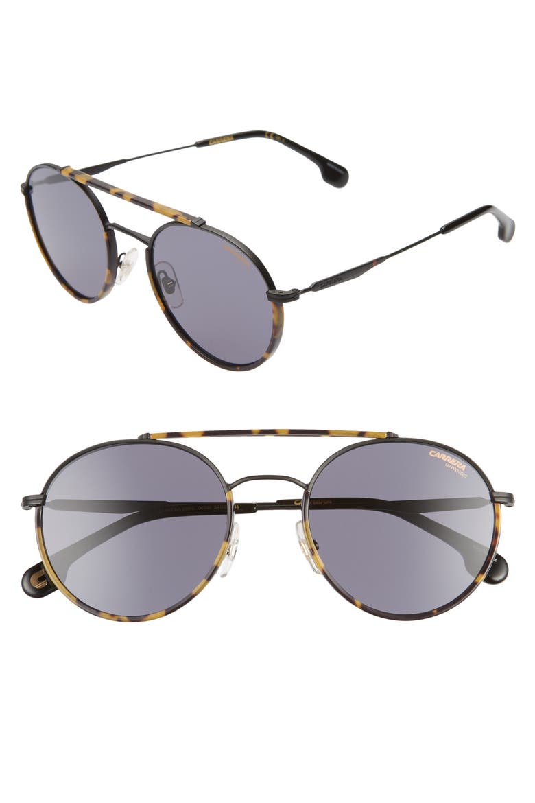 54mm Round Sunglasses, Main, color, MATTE BLACK/ GRAY BLUE