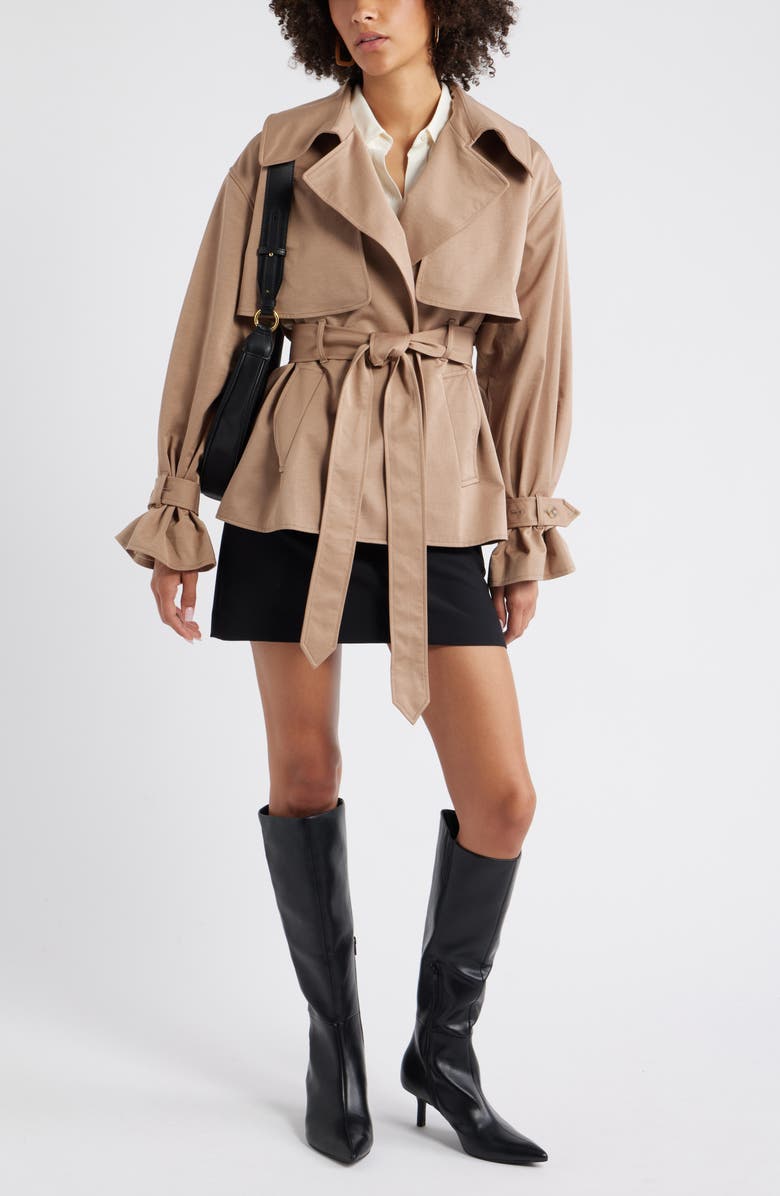 Exaggerated Crop Trench Coat
