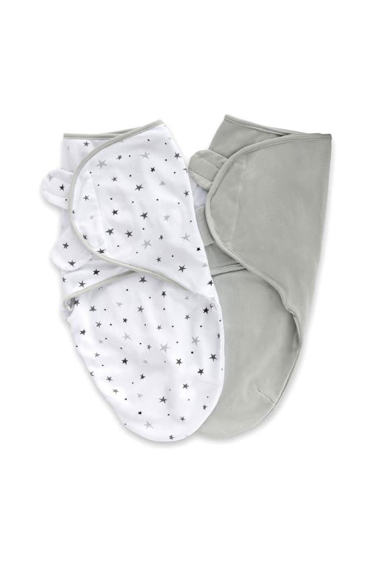 Adjustable Swaddle Blanket 2 Pack, Main, color, Grey Stars