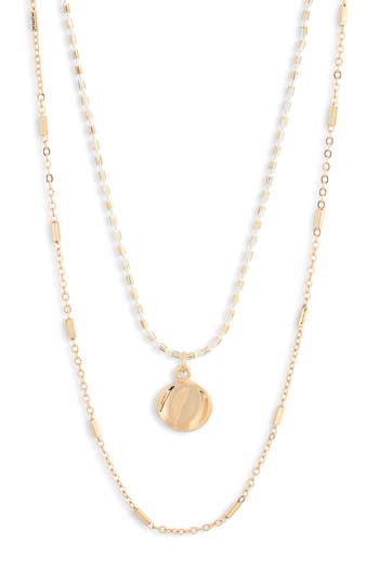 Shop Nordstrom Rack Epoxy Disc Pendant Layered Necklace