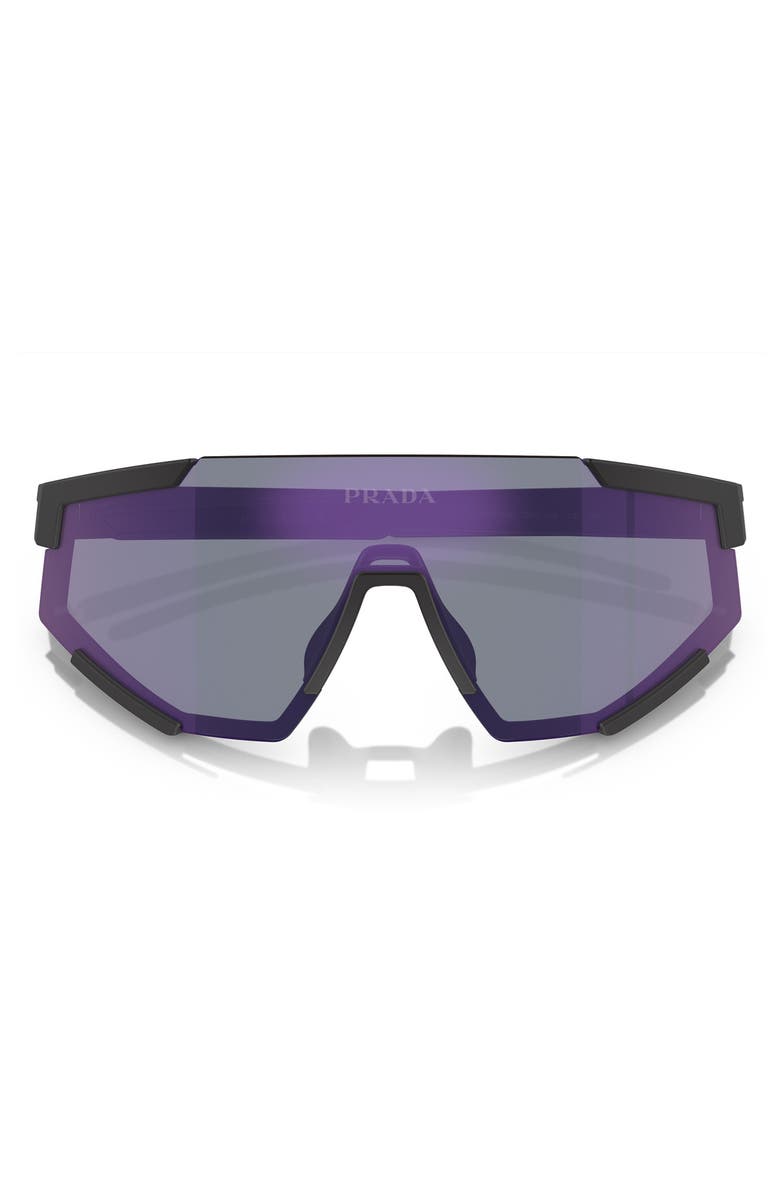 Prada Linea Rossa 137mm Pillow Shield Sunglasses, Alternate, color, Violet