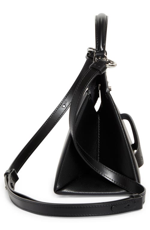 Maison Margiela Small Snatched Leather Top Handle Bag In Black