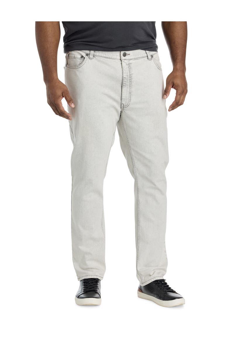 Big & Tall Acid Washed Tapered-Fit Jeans, Main, color, TINTED GREY