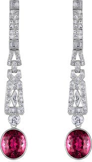 Mindi Mond Deco Dangle Tourmaline & Diamond Drop Earrings