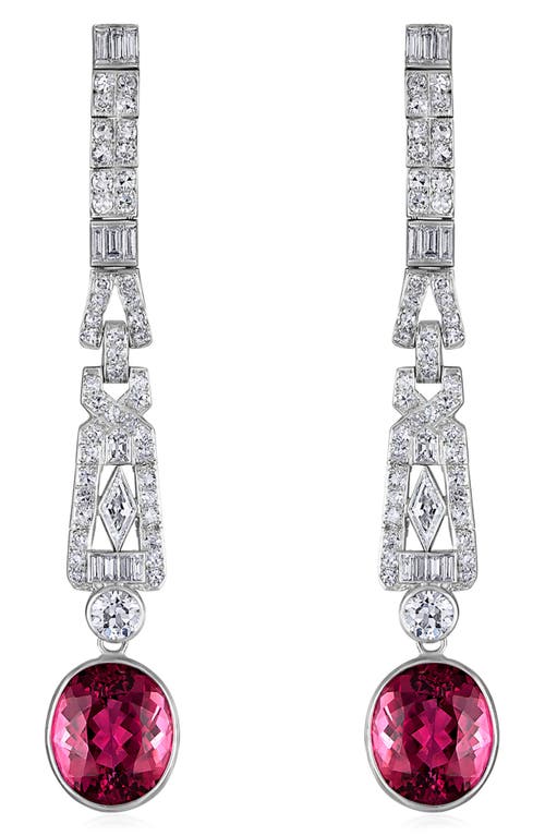 Mindi Mond Deco Dangle Tourmaline & Diamond Drop Earrings