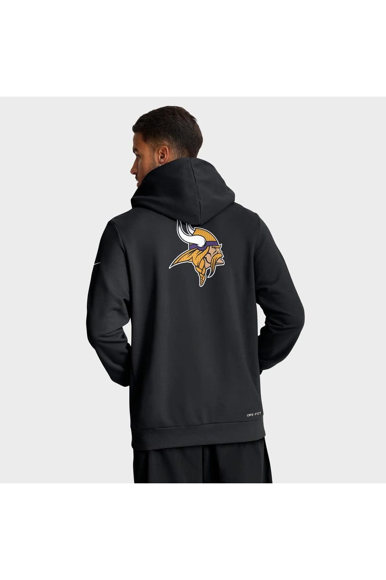 Men's Nike Black Minnesota Vikings Sideline Standard Issue Utility Player Dri-FIT Full-Zip Hoodie, Alternate, color, Black