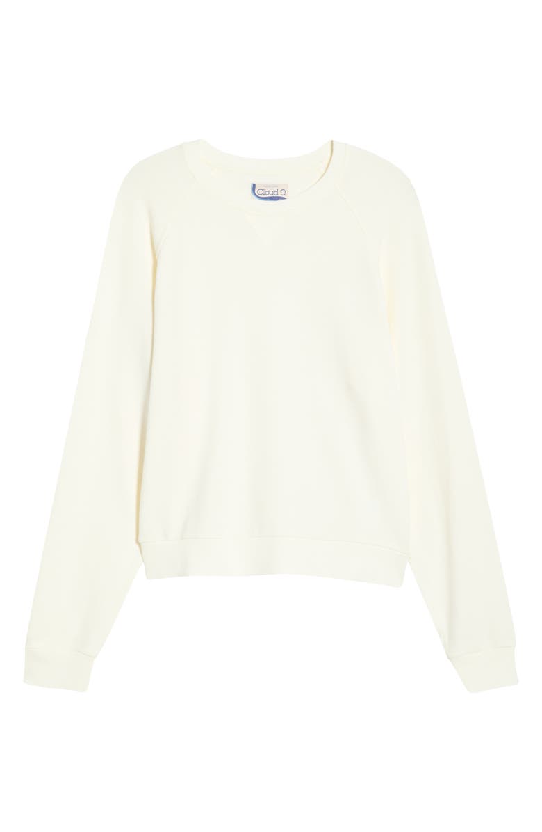 Marine Layer Cloud 9 French Terry Sweatshirt, Main, color, Antique White