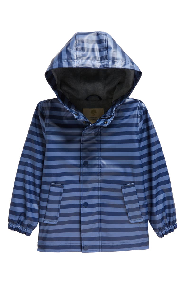 Tucker + Tate Kids' Stripe Snap-Up Hooded Raincoat, Main, color, 