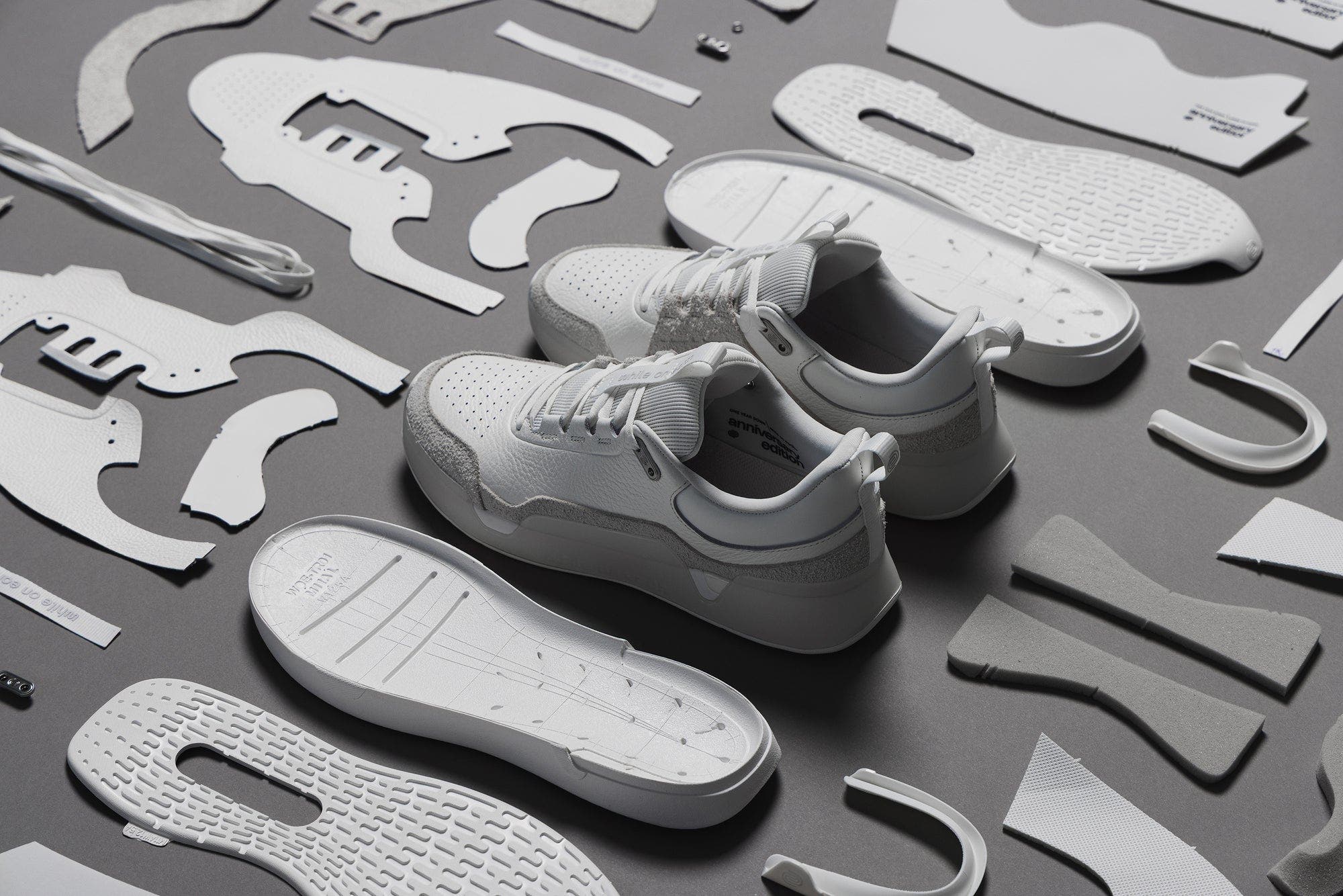 Leather Trainer, Alternate, color, White