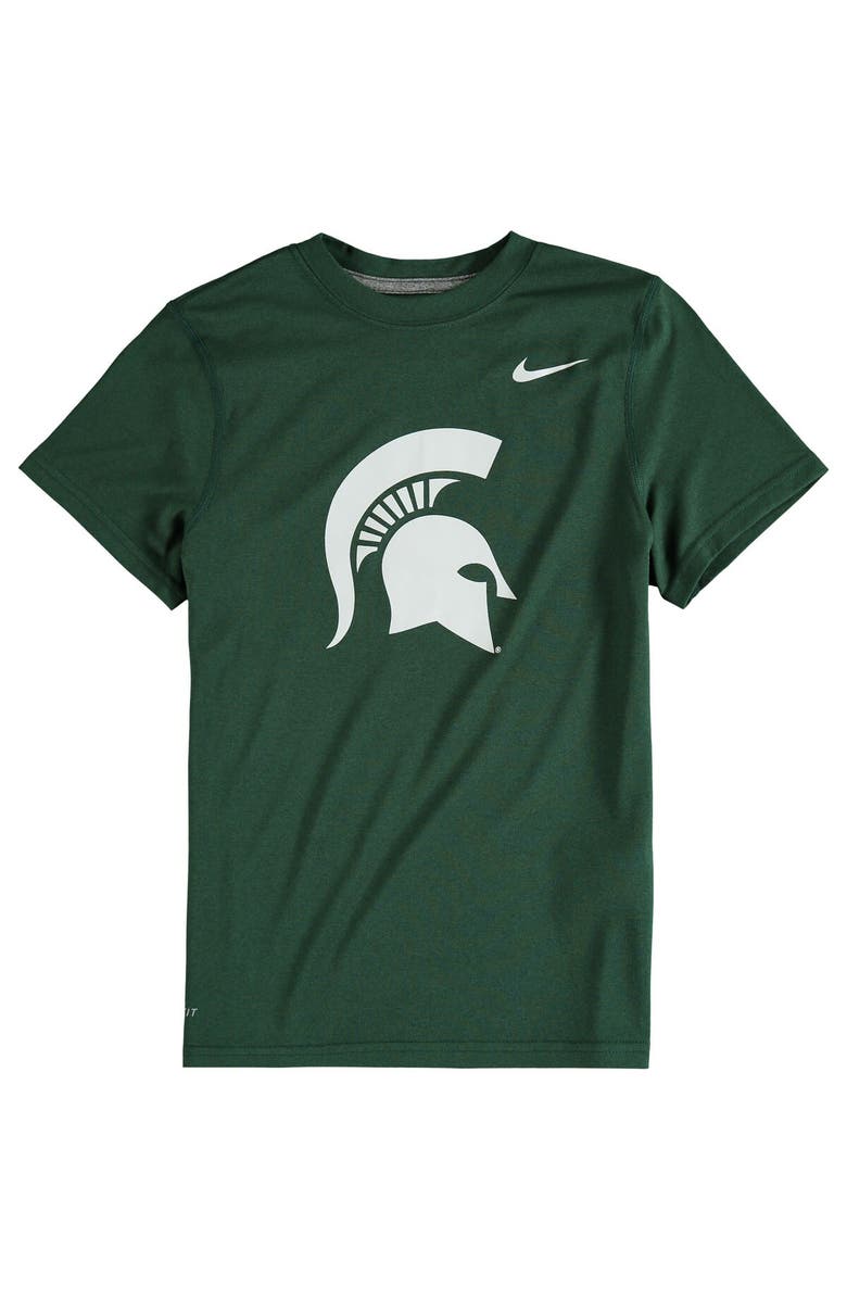 Nike Youth Nike Michigan State Spartans Hunter Green Logo Legend Performance T-Shirt, Main, color, 