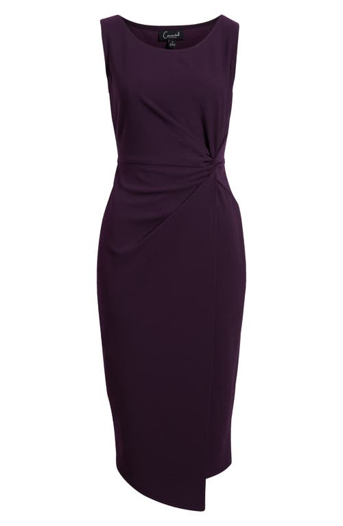 Connected Apparel Side Knot Sleeveless Sheath Midi Dress