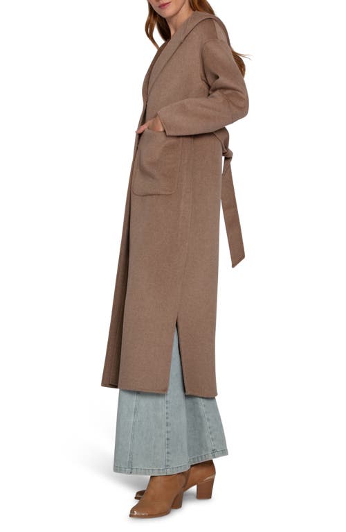 Belle & Bloom Walk My Way Hooded Wool Blend Coat In Brown
