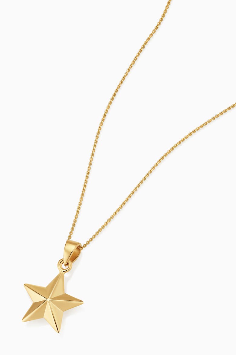 14K Gold Street Star Pendant Necklace, Alternate, color, Yellow Gold