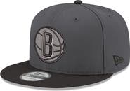 New Era Men's New Era Gray/Black Brooklyn Nets Logo 2-Tone 9FIFTY Snapback Hat