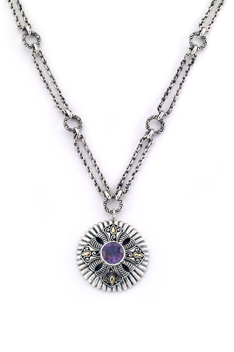 Amethyst Pendant Necklace, Main, color, PURPLE