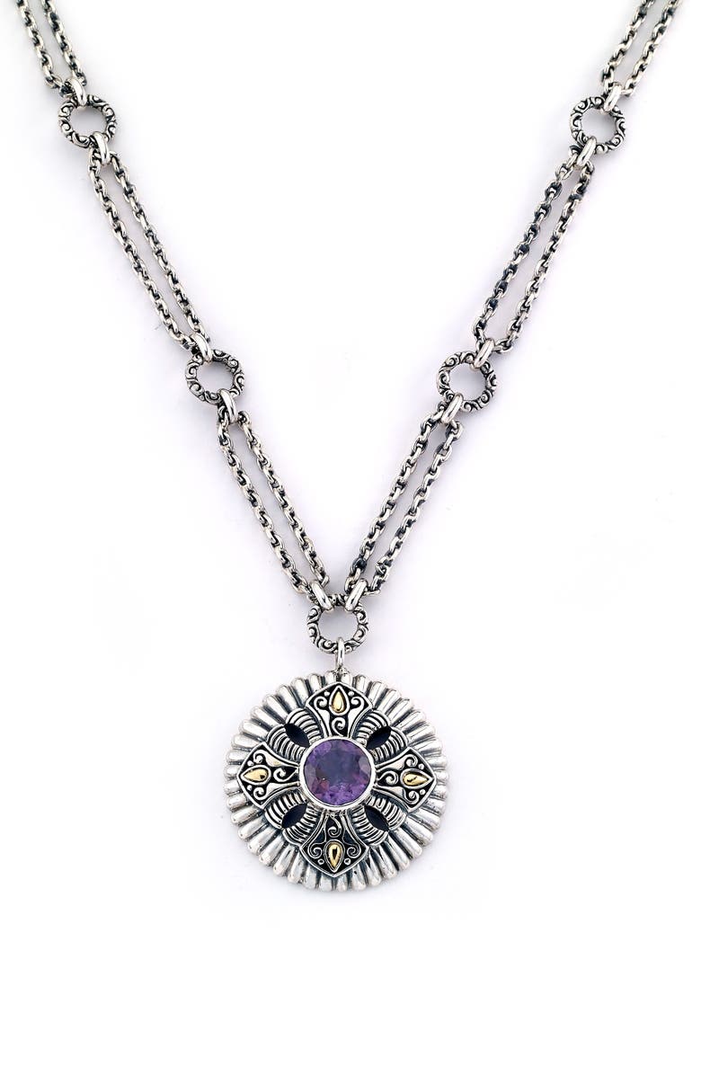 SAMUEL B. Amethyst Pendant Necklace, Main, color, Purple