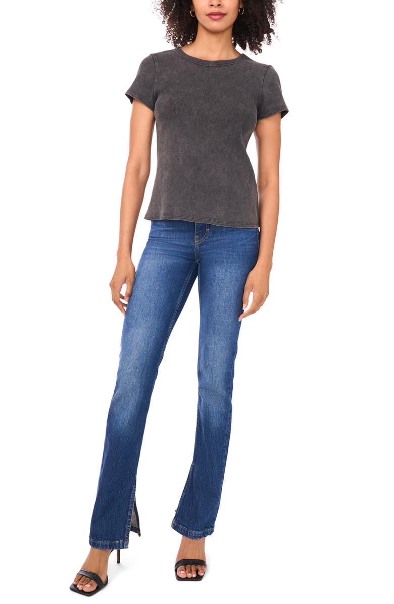 Halogen<sup>®</sup> Ribbed Washed T-Shirt, Alternate, color, Rich Black