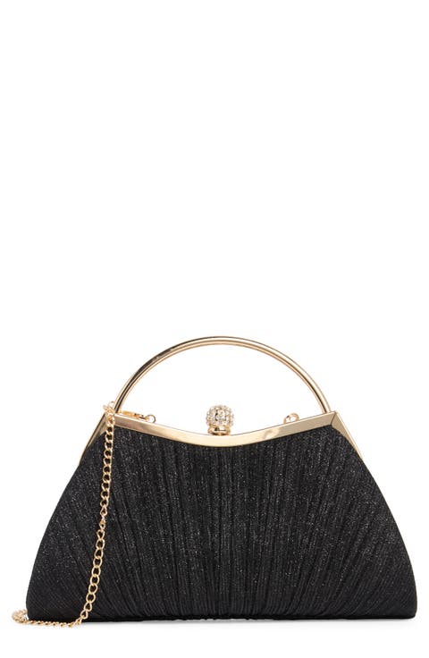 Glitter Curve Frame Clutch